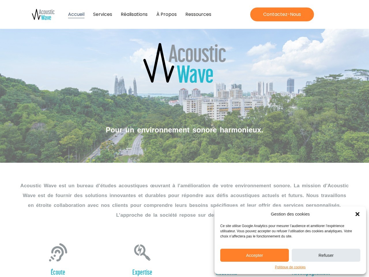 Acoustic Wave, site internet, réalisation Sud Up Studio
