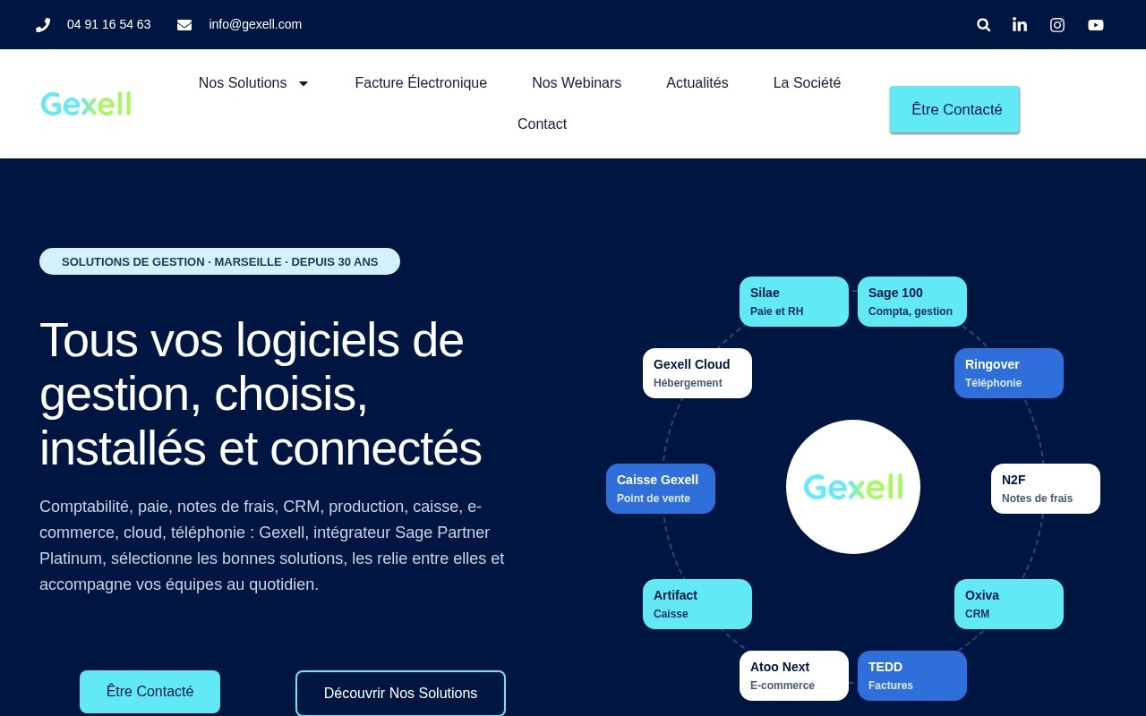 Gexell, site internet, réalisation Sud Up Studio