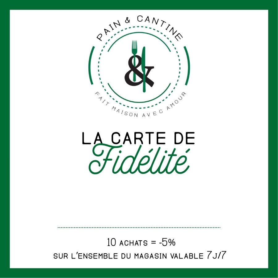 Pain & Cantine, carte de fidélité, réalisation Sud Up Studio